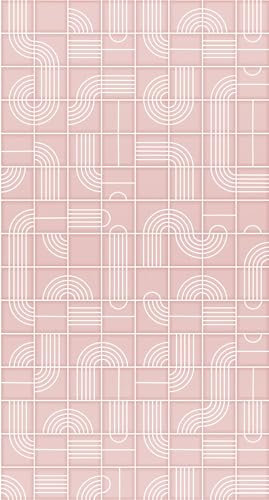 papier peint panoramique graphique 3D vieux rose 150 x 279 cm - ESTAhome