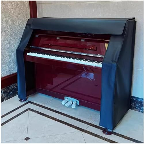 Cutfouwe Vertikales Klavier Abdeckung,Volle Leder Klavierabdeckung,Klavier Abdeckung Staubschutz,155x35x125cm