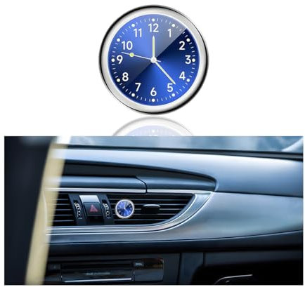 CGEAMDY Auto-Uhr, Fahrzeug Armaturenbrett Uhr Für Autos, Autos Armaturenbrett Autouhr, Fahrzeug Armaturenbrett Uhr, Quartz Uhr Für Armaturenbretts Kleine Home Decor Innendekoration(Blau)