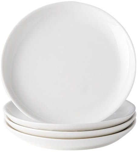 4 Pcs Assiettes à Dessert Porcelaine, Φ14cm Assiette à Gâteau, Petite Assiettes Vaisselles pour 4 Personnes, Assiettes et Plats de Service, Assiette à Salade | Fruit | Hors-d'œuvre| Petit Déjeuner