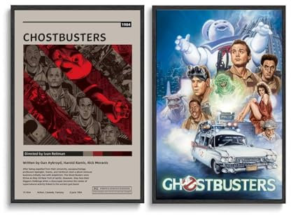 LJXOSKMK Ghostbusters Poster-Set, ungerahmt, 30,5 x 45,7 cm, Leinwand, Horror-Film-Poster für Schlafzimmer, Wandkunst