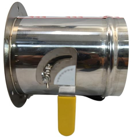 Acero Inoxidable Brida Única Válvula De Control De Volumen De Aire Diámetro 51 Mm-300 Mm Válvula De Tubo Redondo Válvula De Aire Con Manija Manual Interruptor De Compuerta De Ventilación(125mm)