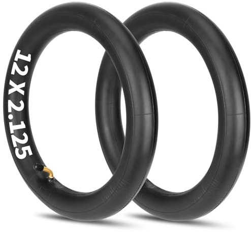 Satgoo Schlauch 12 Zoll 12 1/2 x 2 1/4 57-203, Doppelte Dicker, 45° Winkelventil, Schlauch für Reifen 12/12.5x1.75/1.95/2.10/2.125 Kinderfahrrad/Kinderwagen/Dreirad/Balancerad, Fahrradschlauch