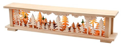 Wichtelstube-Kollektion Holz Schwibbogenbank Schwibbogenunterbau Waldwichtel, handwerklich hochwertiges Podest für Schwibbogen, 57x10x13cm