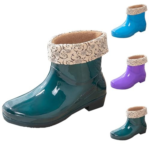 Stivali Donna Pioggia Stivaletti Donna In Gomma Antipioggia Stivaletti Rain Antivento Stivali Pioggia Donna Imbottito Scarpe Da Pioggia Pvc Stivaletto Pioggia Per Esterni Giardinaggio Offerta