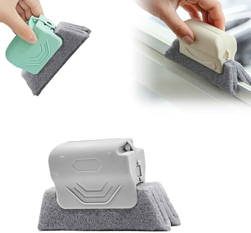 Magic Window Groove Cleaning Brush, New Window Groove Cleaning Brush Tools Set, Groove Cleanin Brush Window or Sliding Door for Sliding Door, Sill, Tile Lines, Shutter (Gray)