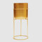 Olly & Rose Maceta de metal cepillado dorado oscuro con soporte para plantas de color dorado oscuro, grande de 20 x 50 cm de altura, soporte grande de metal para macetas de interior