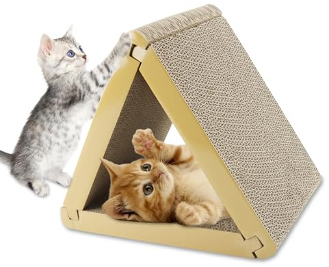 SilverChry Kätzchen Kratzbrett Dreieck Förmig, Kratzbrett KleinKatzen, Katzenkratzbrett für Wand und Ecke, Kratzpappe für Katzen, KrallenKratzbrett, Hochwertige KratzpappeKatzen, PetsKratzbrett