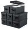 UENTIP CD Storage Boxes - Pack of 8 CD Case Storage - 13.2 x 5.9 x 5.3, Container holds 30 CDs in full jewel cases, 60 CDs in slim cases, and 165 discs in CD sleeves - Black (black, cd box-8pack)