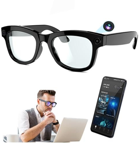 Occhiali Intelligenti Ai, Fotocamera Hd Da 500 W E Altoparlanti, Controllo Vocale, Trasmissione Wi-Fi E Bluetooth 5.3, Occhiali Con Traduttore Intelligente Con App, Ascolto Di Musica E Chiamate,A