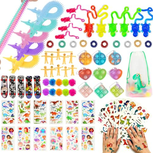 80 st fidget-leksaksset för barn, stress- och ångestlindring, leksaker för barn och vuxna, ångestlindring, fingerleksaker, anti-stress autism och ADHD, födelsedagsfest, klassbelöningar