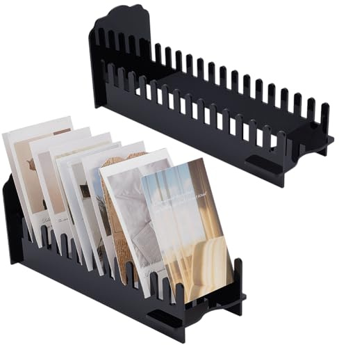 UNICRAFTALE 15 Fach Undurchsichtiger Acryl Ständer Für Grußkarten Tragbarer Kartenständer Aufsteller Mit 11,2x33x13cm Für Verkaufsstheke Tisch Ladentisch Thekenaufsatz