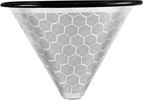 KMIXWIDQ Kaffeefiltermaschine Mit 600 Mesh, Teezubereitungszubehör, V-förmiger Kegeltrichter, Tropfbecher, Aufgussfilter, Edelstahl 304