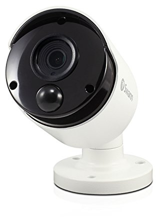 Swann Wired PIR Bullet Security Camera, 5MP Super HD Surveillance Cam with Infrared Night Vision, Thermal, Heat & Motion Sensing, Add to DVR with BNC, SWPRO-5MPMSB