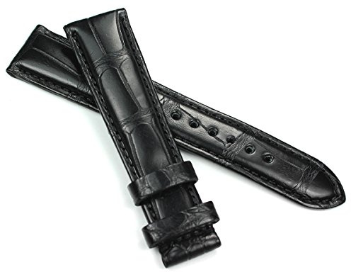 GRAF 18 mm / 16mm ECHT Lederband Handgemacht Art Manuel für Cartier Faltschließe schwarz Kroko Alligator Band Germany KROKOBAND B143