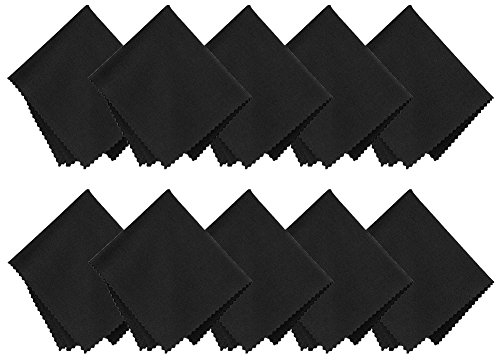 Gemini Mall® 10 Mikrofaser Reinigungstuch für Brille, Sonnenbrille, iPads, Smartphones, Tablets, Smart TVs, Objektive, Laptops und Schmuck Schwarz