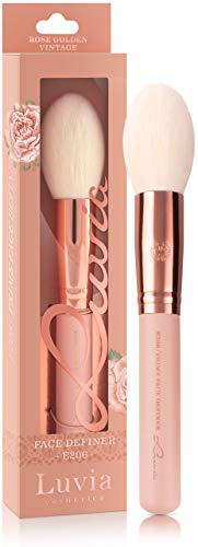 Luvia Puderpinsel - Essentials Face Definer Brush E206 - Kegelförmiger Puder-Pinsel In Nude/Roségold - Vegane Kosmetik Schminkpinsel/Kosmetikpinsel