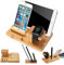 Handy Tablet Holz Organizer Multi Ständer Universal Ladestation für Smartphone, iPhone, iPad, E-Reader und mehr Birke