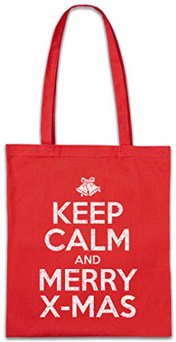 Urban Backwoods Keep Calm And Merry X-Mas Hipster Bag Beutel Stofftasche Einkaufstasche