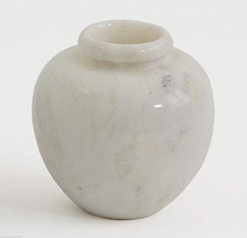 CBAM Vaso Portafiori in Marmo Bianco White Marble Italian Vase Decorative Home D 14cm H 16cm