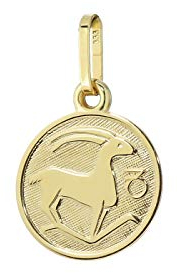 NKlaus Steinbock Sternzeichen 333 8 Karat Gelbgold 12mm Kettenanhänger Horoskop Zodiak 9134