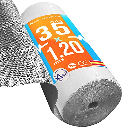 Optimer System - Isolant Porte de Garage en Aluminium - Rouleau Isolant Thermique pour mur, fourgon, voiture - 35x1,20m