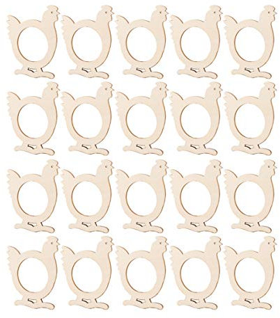 20st Ostern Serviettenhalter Handgefertigter Serviettenhalter Osterhasen-tischdekoration Party-serviettenring Osterei Serviettenringe Cocktailring Hölzern Tier Bankett Handbuch