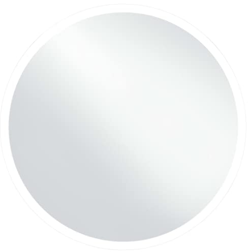 vidaXL Badezimmerspiegel mit LED Badspiegel Wandspiegel Lichtspiegel Spiegel Badezimmer Rund 60cm Silbern Glas Alu-Rahmen IP 44 6 W