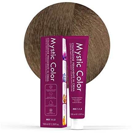 Mystic Color - Coloración Permanente en Crema con Aceite de Argán y Caléndula - Tinte de Larga Duración, Tinte Pelo Mujer - Color Rubio Intenso 7.0-100ml