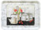 Lashuma XXL Serviertablett Kunststoff, Melamin Geschirr Retro Design: Landhaus, Robustes Desserttablett 50x37 cm