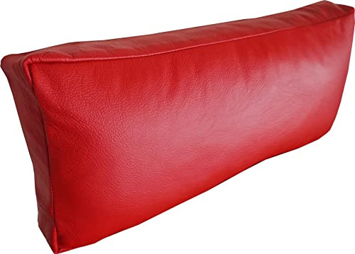 Quattro Meble Rote Echtleder Nackenkissen Lederkissen Sofa Dekokissen Rindsleder Kissen Kopfstützen Kopfkissen Leder MDR Red (22 x 70 cm)