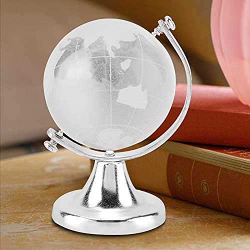 LANTRO JS Globe de cristal, Objets de collection Figurines globe terrestre rond carte du monde cristal boule de verre sphère maison bureau décor cadeau, globe du monde[Or]
