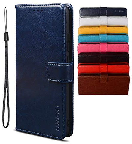 Hülle für Wiko Power U10/U20 Handyhülle, Magnetverschluss Premium PU Leder Flip Case, mit Kartenfächern Brieftasche Standfuntion Handyhülle für Wiko Power U10/U20-Dunkelblau
