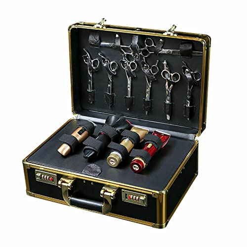 Grande parrucchiere Stilista Con Valigia Organizzatore Portatile Con Grande Capacità Barber Stylist Portautensili Portatile E Confortevole (Oro)