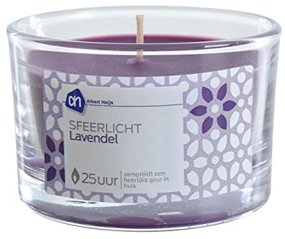 Albert Heijn Duftkerze Teelicht Lavendelduft im Glas 12 Stück Glaskerze Raumduft Lavendel Lila