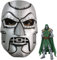 TZLCOS Dr Doom Latex Maske Victor Von Helm Cosplay Karneval Party Halloween Kostüm Requisiten Zubehör, Silber, Einheitsgröße