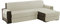sevi's Sofabezug L Form 250cm Wasserdicht, Sofa überzug Ecksofa Reversibel Kratzfest Fleckenresistent - Sofa Cover für Katzen und Hunden - Weiße Creme