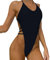 Faringoto Maillot de bain sexy pour femme String une pièce, Noir , M