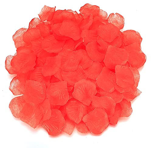 Lahviuu Petali di Rosa,1200 pcs Petali di Rosa Finti Rossi Petali di Fiori Artificiali,per Matrimoni, Feste a Casa, Romantiche, Anniversari, San Valentino