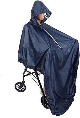 Regencape Rollstuhl Erwachsene Rollstuhl Wasserdichter Poncho, Rollstuhl Regenponcho Regenschutz Regenmantel, Frauengesundheitspflege Ultraleichter Wasserdichter Kapuzenrollstuhl-R