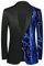 PYJTRL Uomini Moda Viola Colorato Velluto Lustrini Blazer,Royal Blue,S