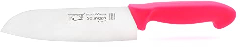 Solingen Profi Santoku Kochmesser Neon Pink 28cm extra scharfer Solinger Handabzug rostfrei Santokumesser