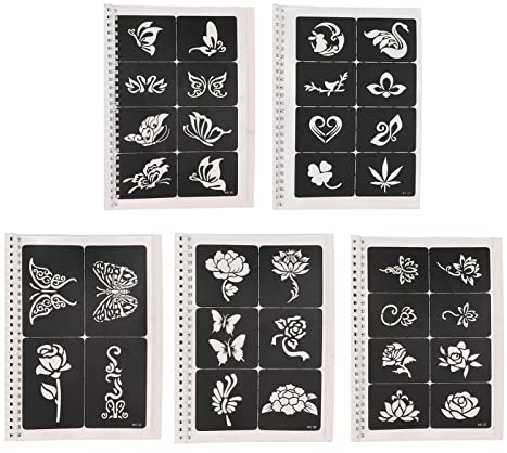 97 Stück Glitzer-Tattoo-Schablonen, 10 Blatt Temporäre Airbrush-Tattoo-Vorlagen-Set, Jungen und Männer, Wiederverwendbares Tattoo-Kit für, Erwachsene, Mädchen, Frauen