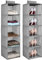 YORKING 2PCS Hanging Wardrobe Storage Organiser 5 Tier Hanging Shelves 27 x 27 x 100cm Cupboard Wardrobe Closet Storage Shelves Drawer Shelves Bedroom Storage Solutions for Shoes Clothes Gray
