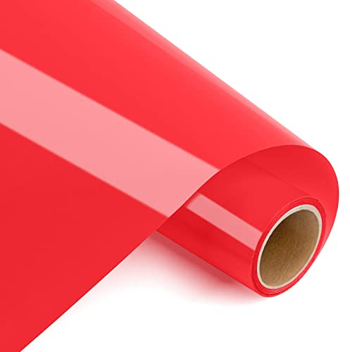 Prime Vinyl Heat Transfer Vinyl 12 x 4ft Iron On Vinyl for T-Shirts, Red HTV for Silhouette Cameo, Cricut Maker, Heat Press Vinyl for Clothes, Hats, Pants, Other Fabrics