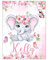Personalisierte Babydecke mit Namen Kinderdecke Namensdecke Tier Elefant Panda Individuelle Baby Decke für Geburtstag, Geschenke