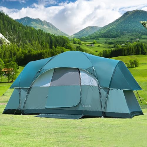 DanCoom Zelte 6/8 Person,Einfacher Aufbau Wasserdichtes Campingzelt mit Regenschutz, Tragbares Doppellagiges Großes Familienzelt für Camping Hinterhof Outdoor &Wandern-426X213X190CM(H)