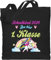 Baumwolltasche - Schulanfang & Einschulung Geschenk Turnbeutel - Schulkind 2024 - du bist 1. Klasse Pferd und Regenbogen - Unisize - Schwarz - schultasche jungen dino schulanfänger 1.klasse