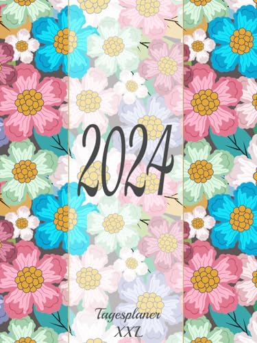 Tagesplaner 2024 XXL: XXL Großer Tagesplaner 2024 - Kalender 2024 buchkalender 1 tag 1 seite A4 I kalenderbuch 2024 12 monate von Januar bis Dezember Iterminplaner mit uhrzeit 2024
