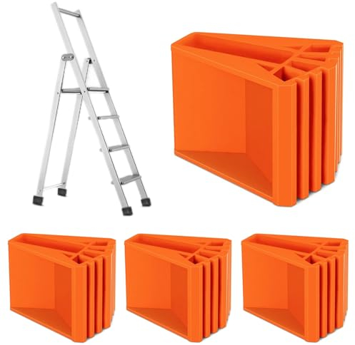 Belvanr Tacos Escalera Accesorios para Alfombras de Escalera - 4, Antideslizante, Hazlo más Grande y más Grueso, Escalera Tacos de Goma，Cubre pies de Escalera (Naranja)